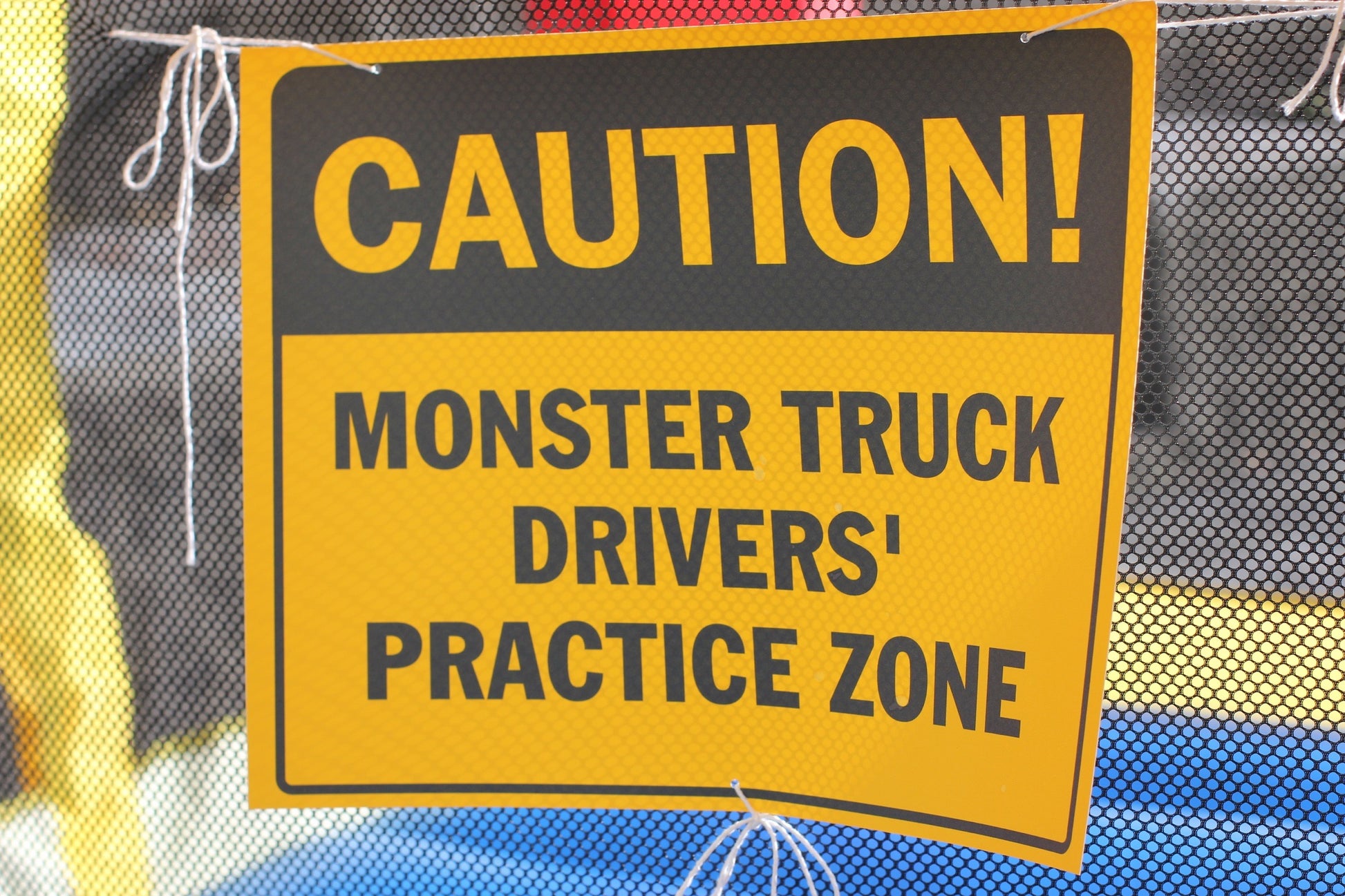 Caution Monster Truck Drivers Practice Zone Party Sign Printable, monster truck birthday party signage