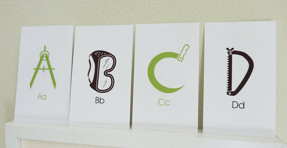 Construction ABC Flash Cards
