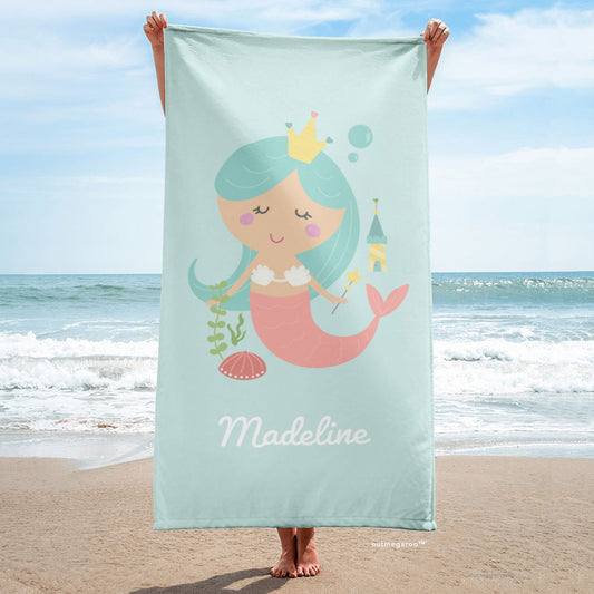 Mermaid Beach Towel Aquamarine Turquoise