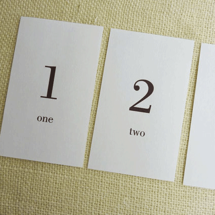 Printable Number Index Flash Cards
