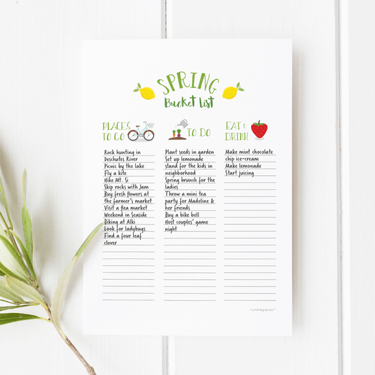 Spring Bucket List - Free PDF Printable