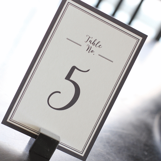 black and white wedding table numbers