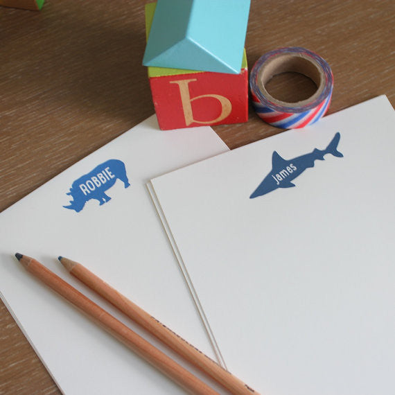 personalized stationery for boys, safari birthday thank you notes