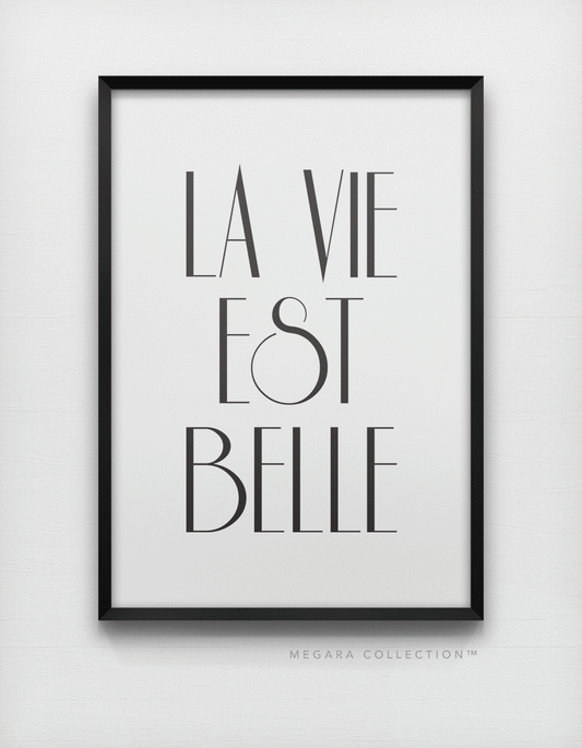 La Vie Est Belle Wall Art Print Poster Artwork decor