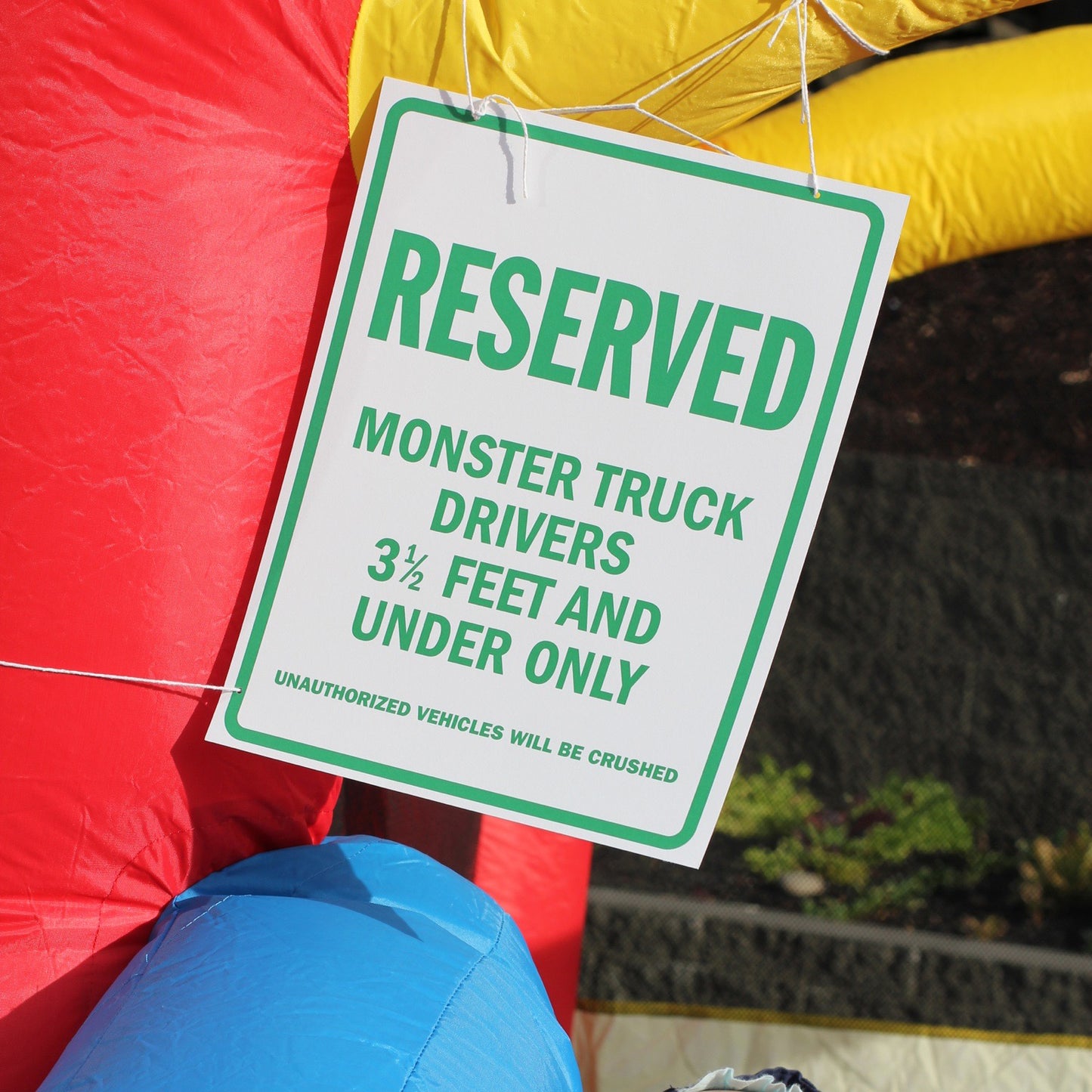 Monster truck birthday party printable decor parking sign