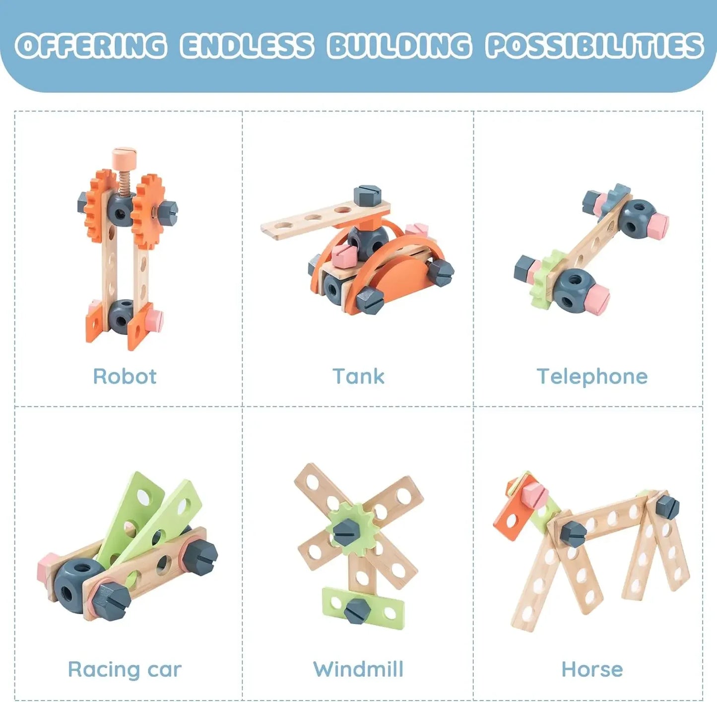 Lil' Builder's Workbench Kids Wood Toy Pretend Work Bench