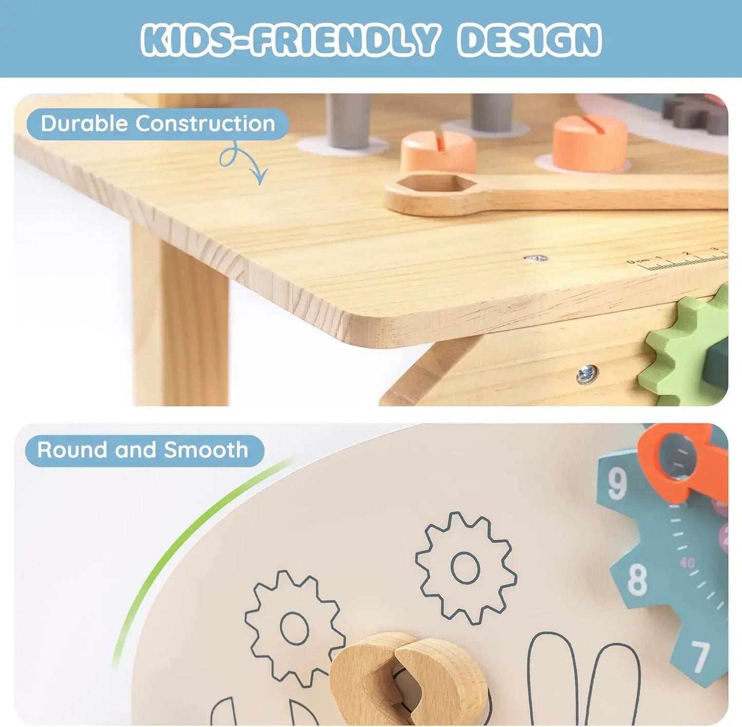 Lil' Builder's Workbench Kids Wood Toy Pretend Work Bench