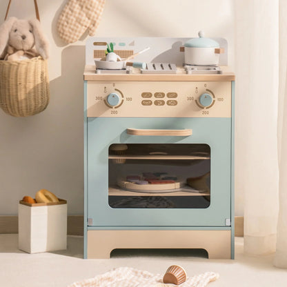 Kitchen Washer Playset Play Kitchen Fridge Refrigerator Play Toy Oven Wooden Kitchen Playset for Kids Age 3+Blue