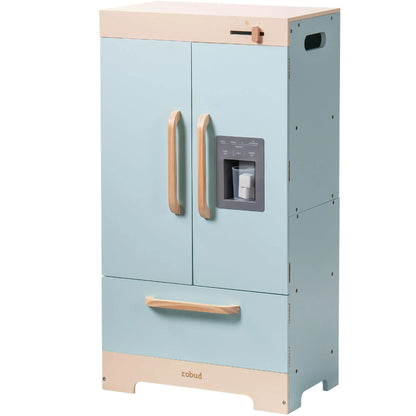 Play Kitchen Fridge Refrigerator with Ice Dispenser Wooden Kids Play Kitchen Playset Toy