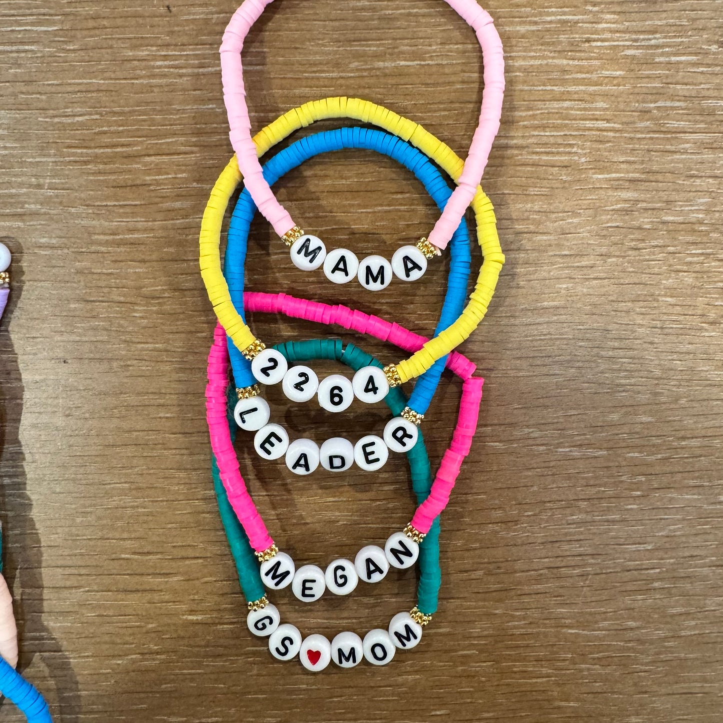 Girls Stacking Bracelets for Scouts