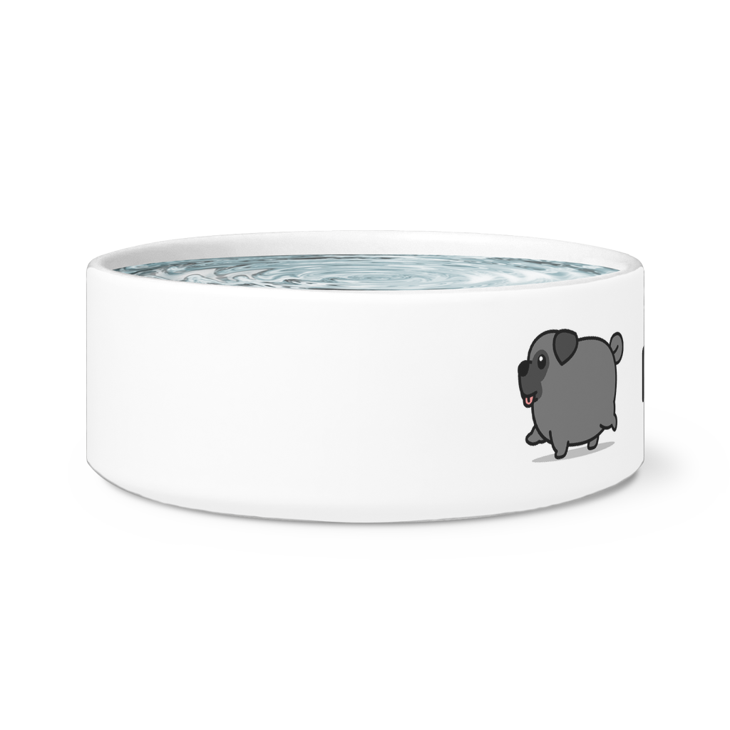 Personalized Black Pug Dog Bowl