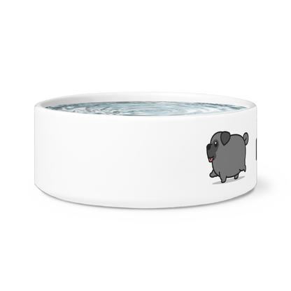 Personalized Black Pug Dog Bowl