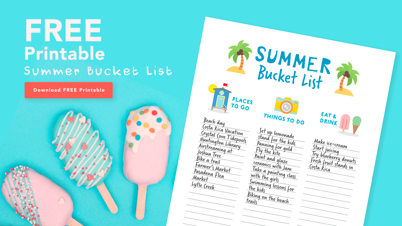 Free Summer Bucket List Printable