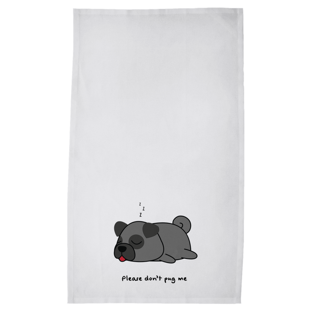 Black Pug Tea Towel