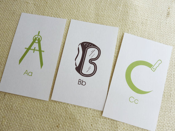 Construction ABC Flash Cards Printable 
