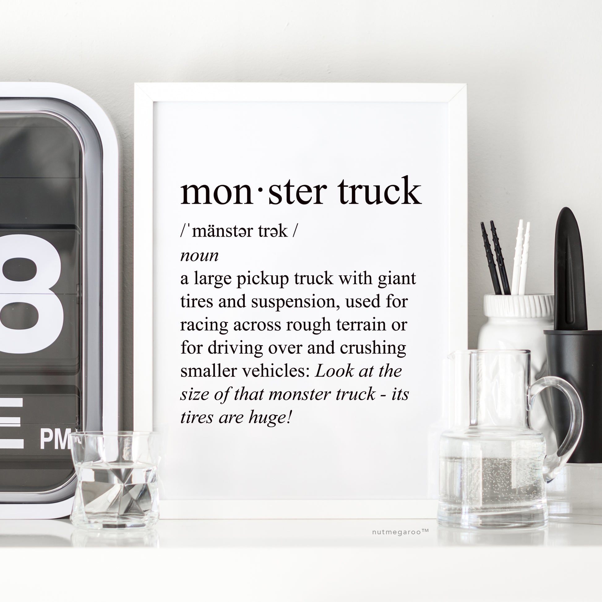 Definition of a Monster Truck Printable Art, Monster Truck Birthday Party Decoration