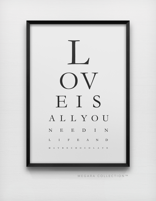 Love is all your need and maybe chocolate wall art print poster