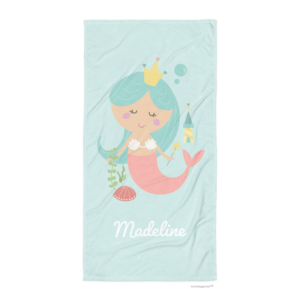 Mermaid Bath Towel Aquamarine Turquoise