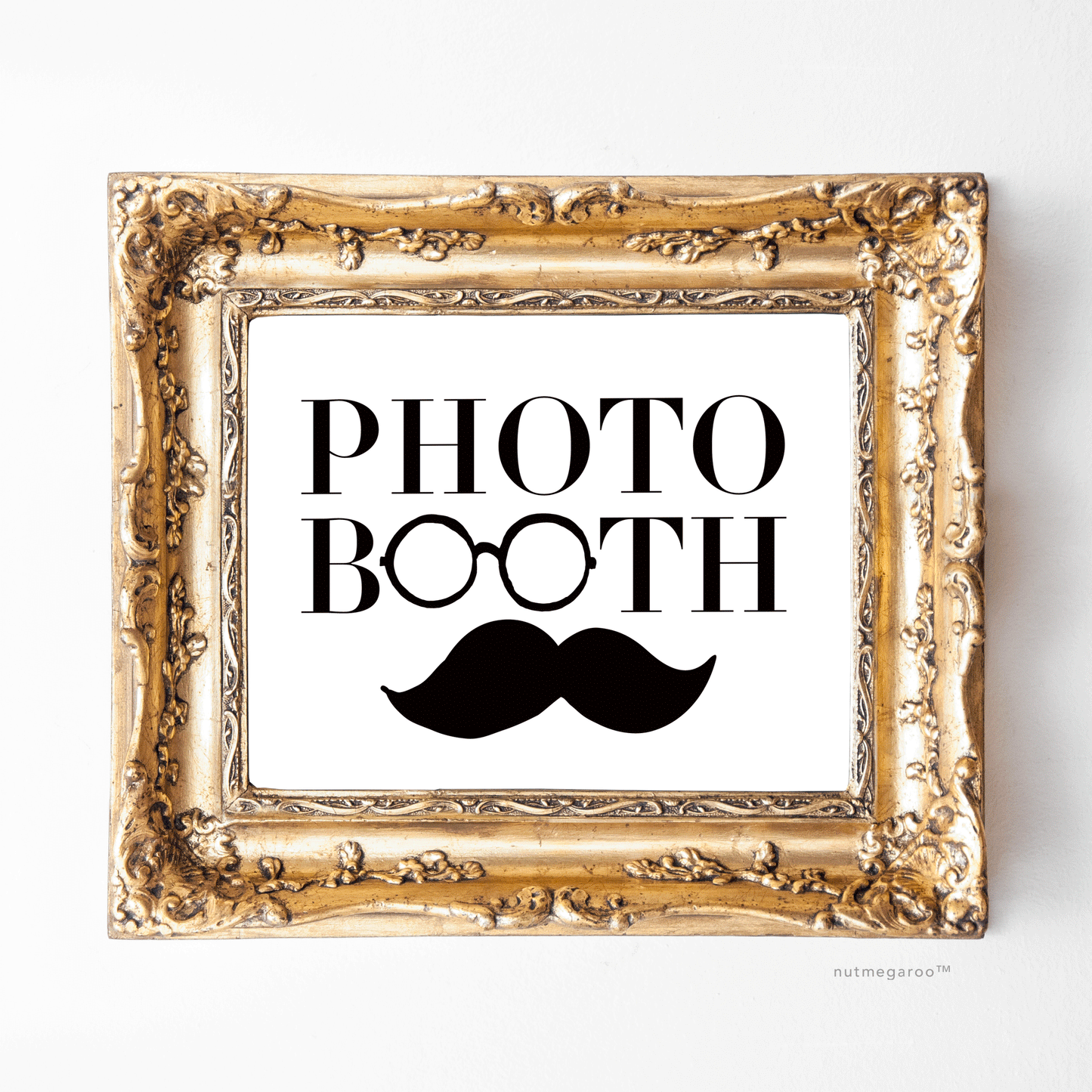 Wedding Photo Booth Mustache Sign - Printable