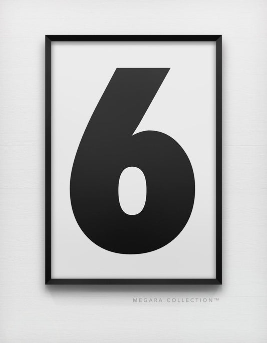 Lucky Number 6 wall art print poster decor