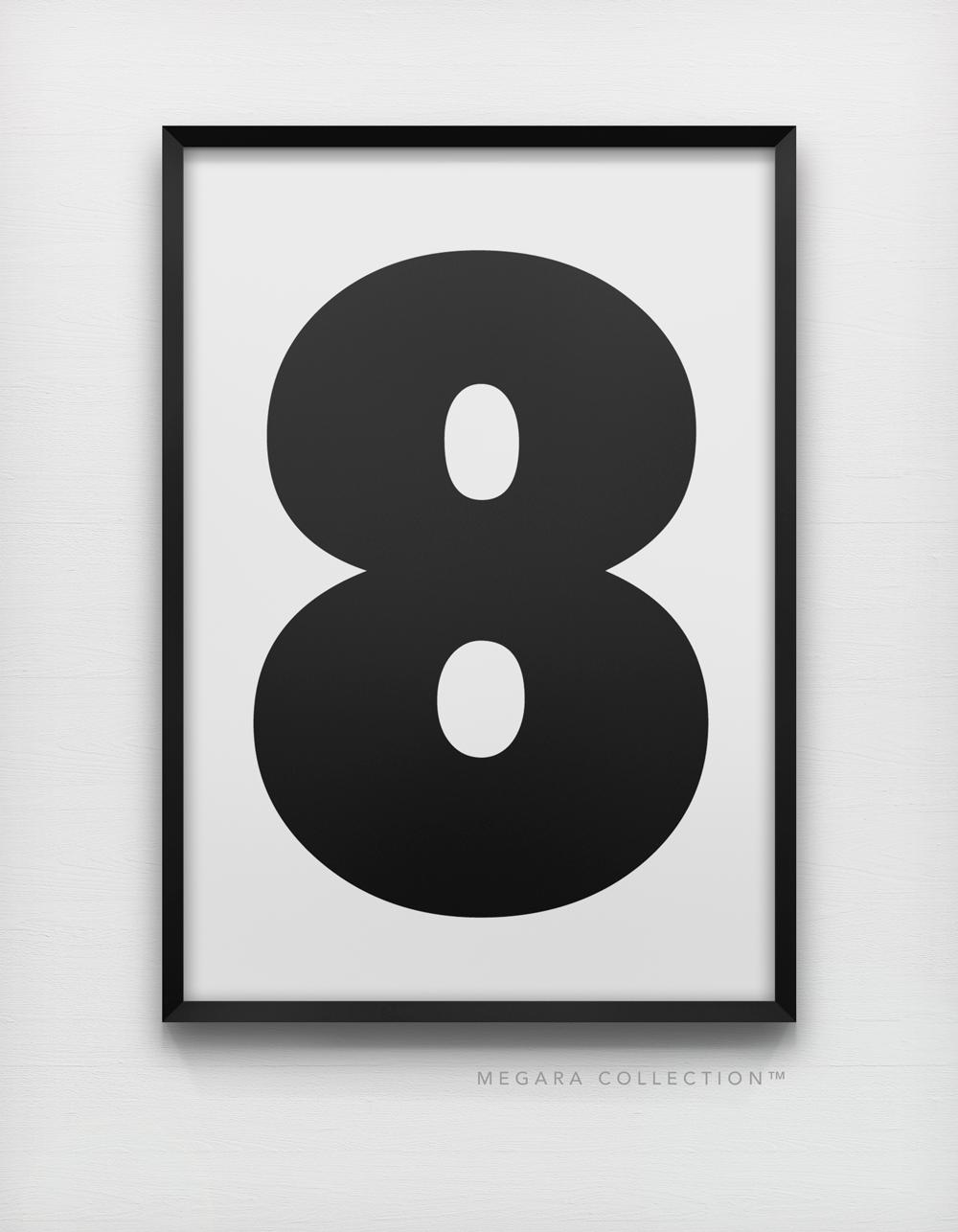 Lucky Number 8 art print wall poster decor