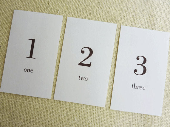Printable Number Index Flash Cards