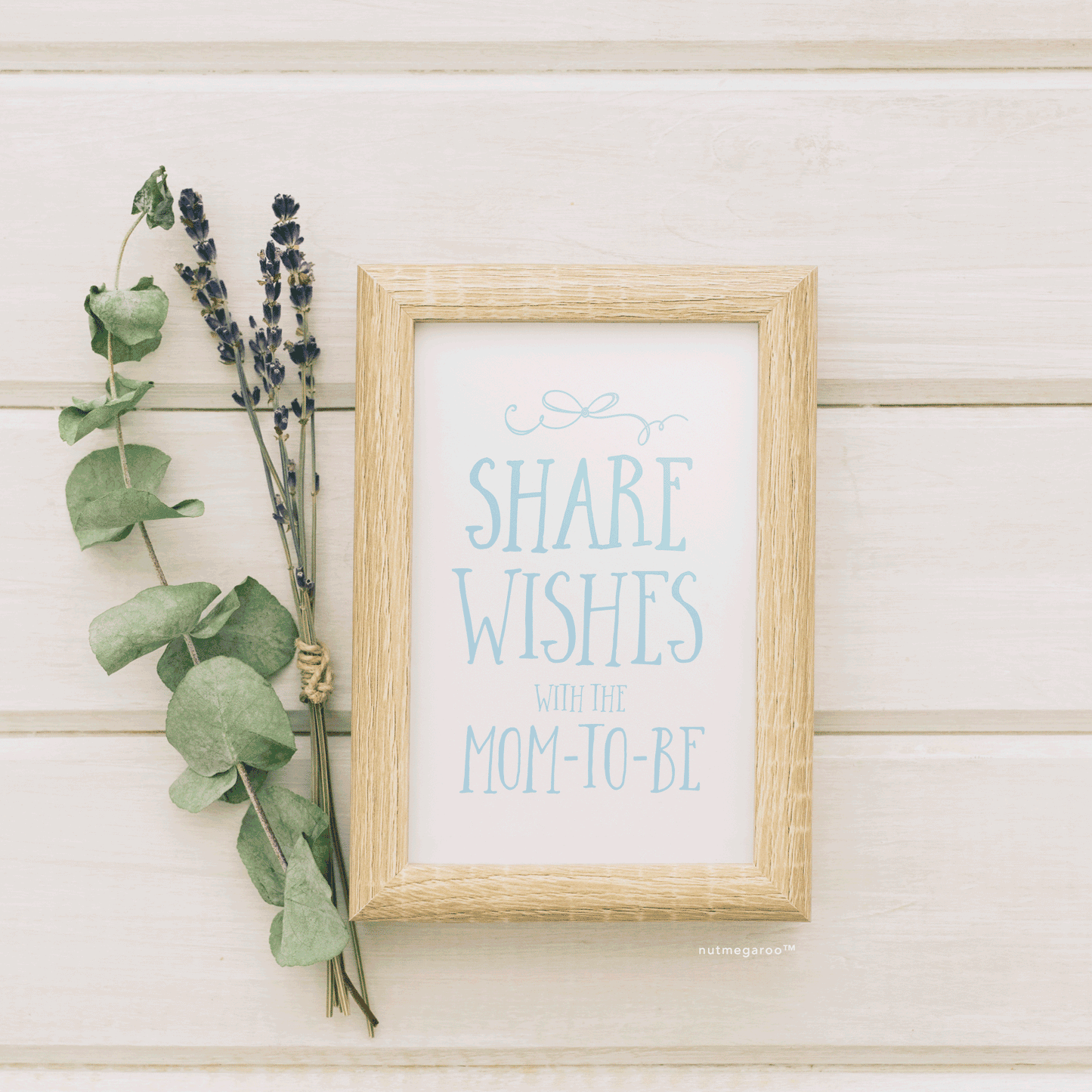 Share your wishes baby shower sign - Printable