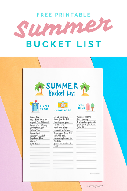 Summer Bucket List - Free Printable