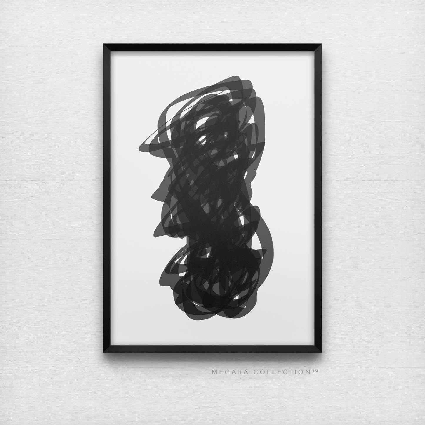 Trapped - Black & White Minimalist Abstract Art