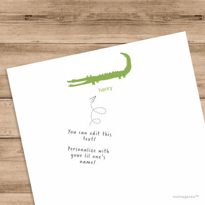 Gator Kids Stationery - Printable