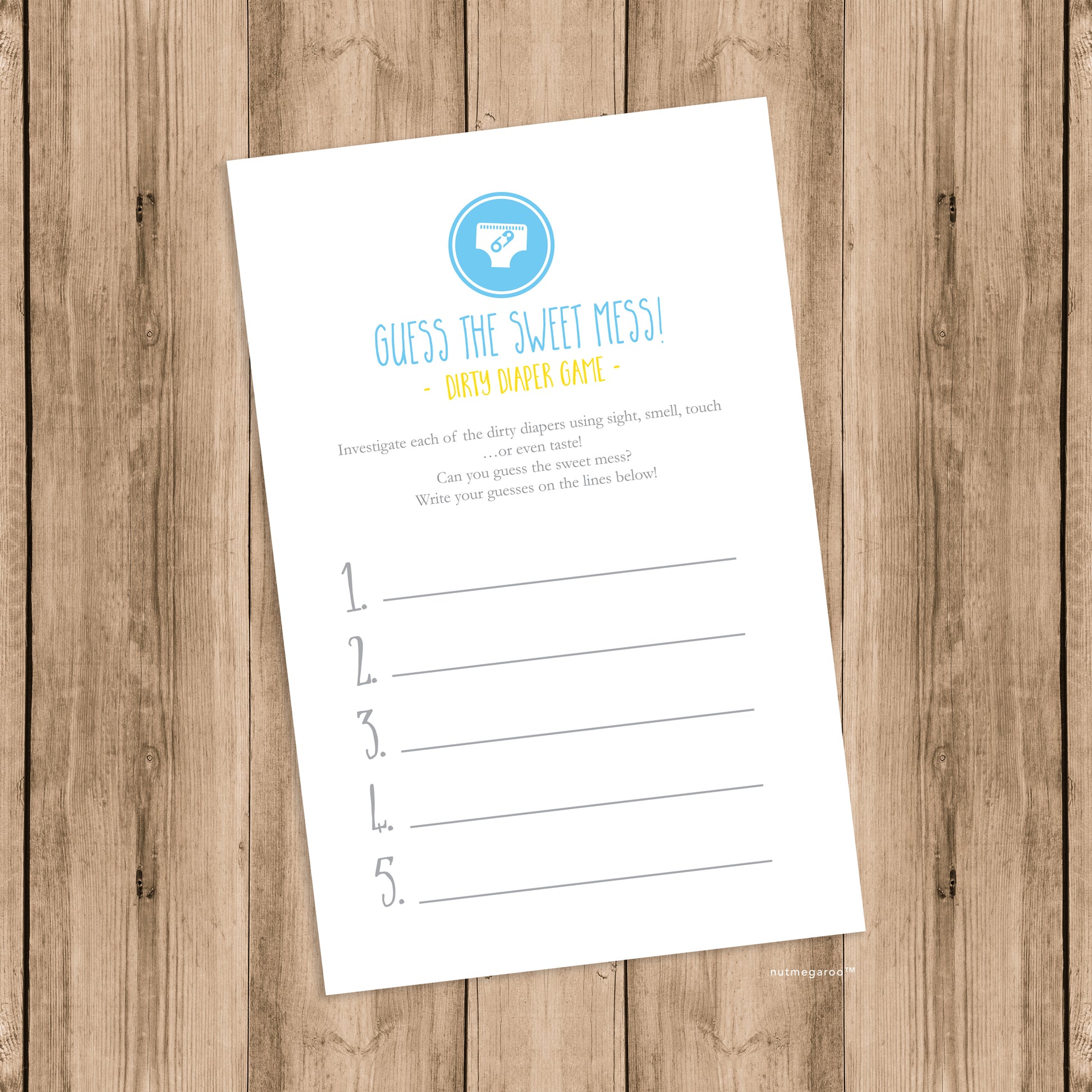 Dirty Diaper Baby Shower Game Printable – Nutmegaroo dirty-diaper-baby-shower-game-printable-nutmegaroo