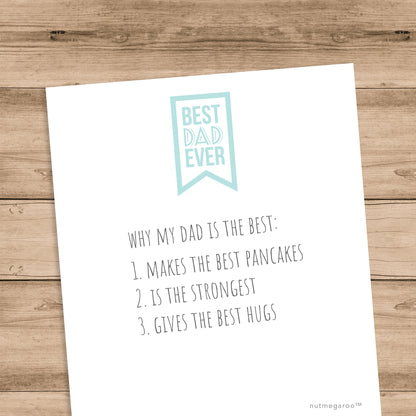 free printable Father's Day card