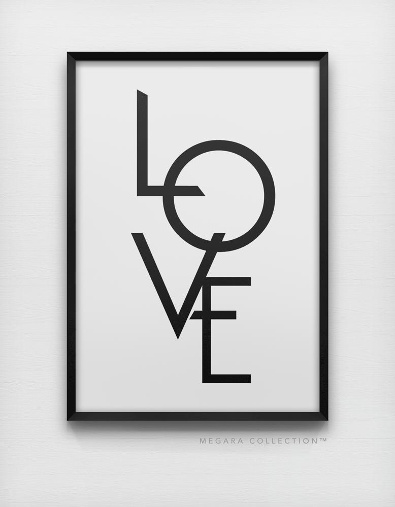 LOVE geometric typography art print