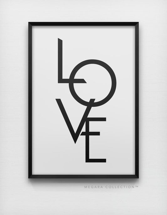 LOVE geometric typography art print