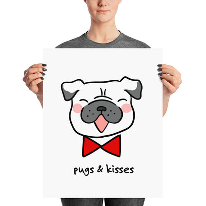 Pugs & Kisses Pug Wall Art