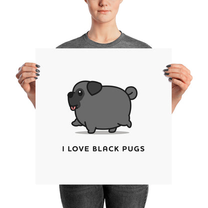 I love black pugs art