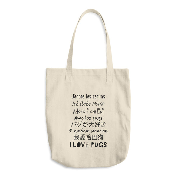 I Love Pugs Tote Bag
