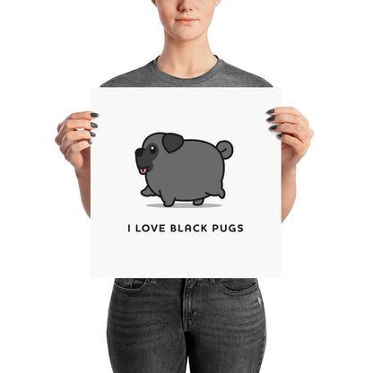 I love black pugs art