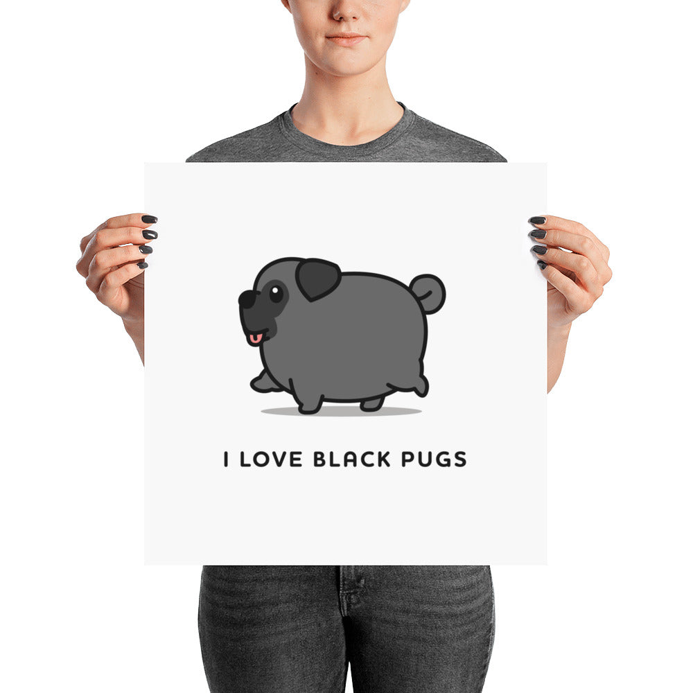 I love black pugs art