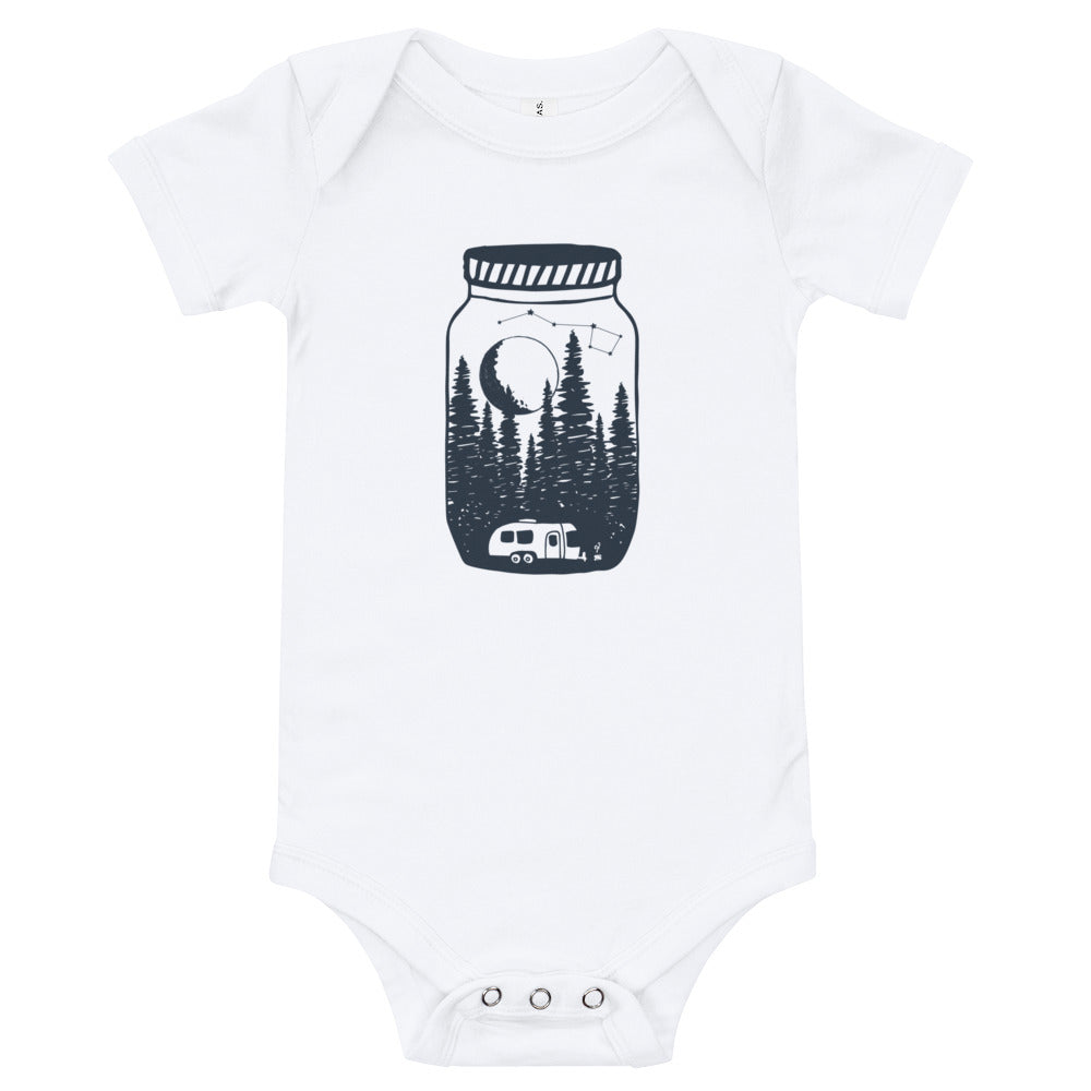 Airstreaming under the moon and stars camping baby onsie bodysuit