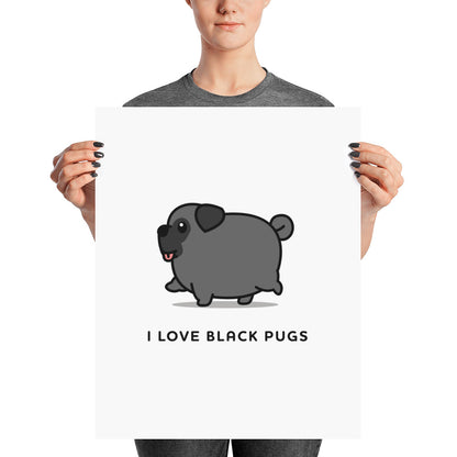 I love black pugs art