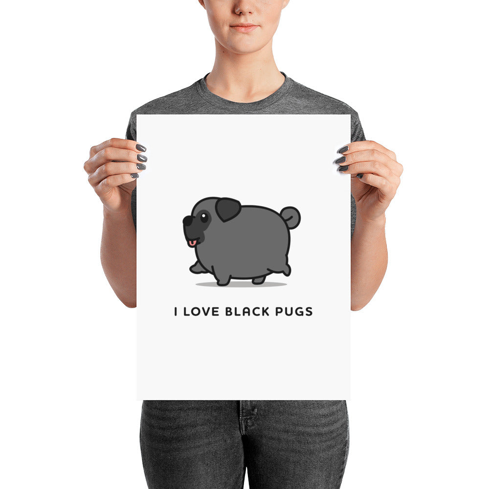 I love black pugs art