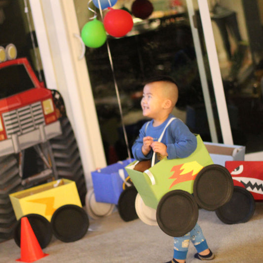 Monster Truck Cardboard Box Car for Monster Truck Birthday Party