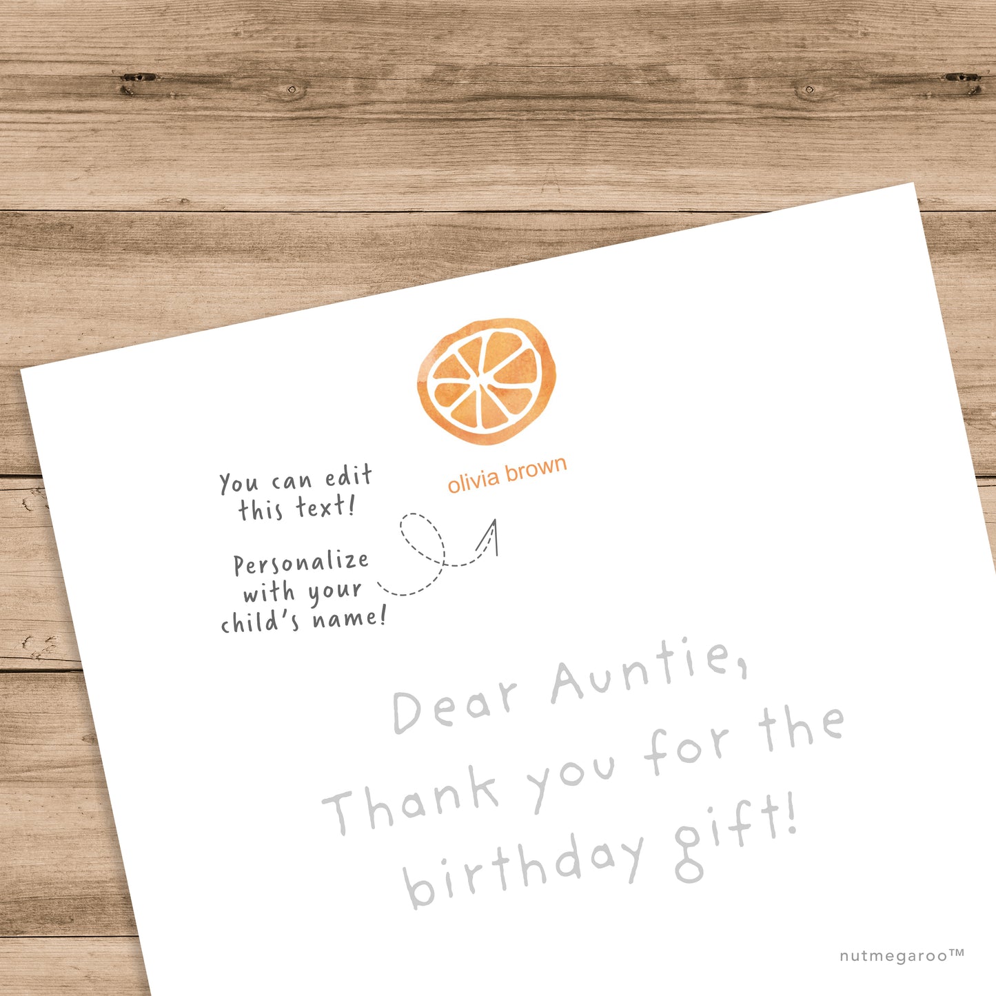 orange fruit stationery, kids stationery, printable stationery