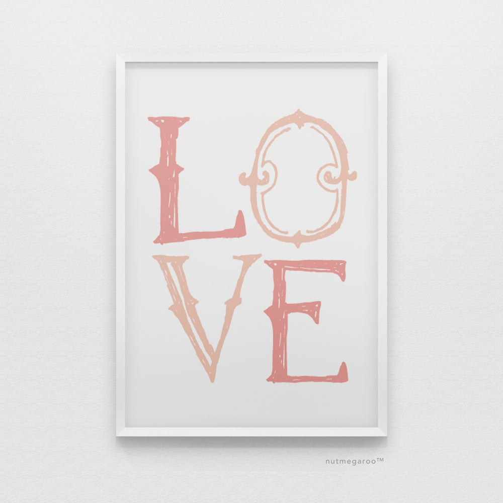 Whimsical Love Art in Pink – Nutmegaroo