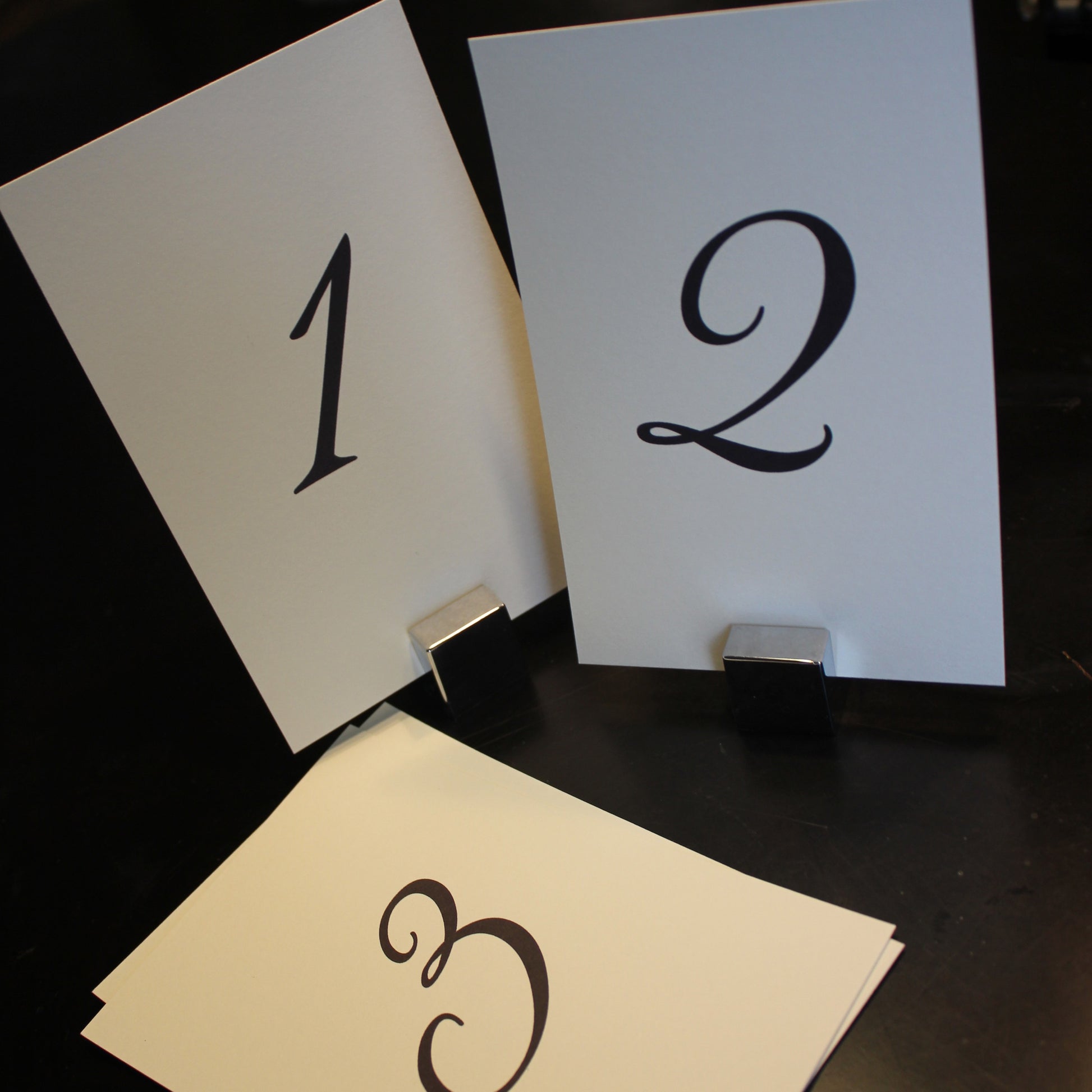 black and white wedding table numbers