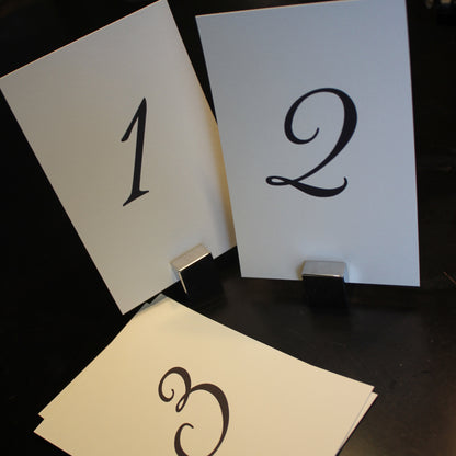 black and white wedding table numbers