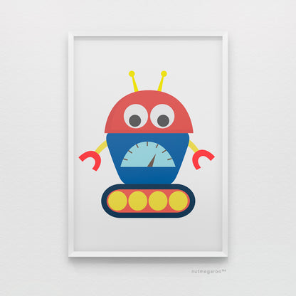 baby robot art print for boys bedroom