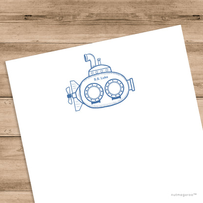 Submarine Kids Stationery - Printable