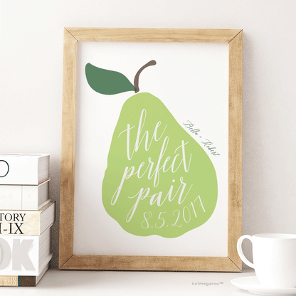 the perfect pair anniversary art print personalized